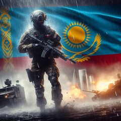 Fototapeta premium Heroic soldiers symbolizing war and peace 