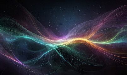 Obraz premium Pulsating streams of data in digital networked space