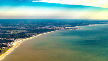noirmoutier island in french atlantic ocean aerial view