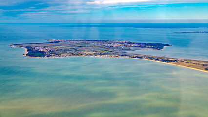 noirmoutier island in french atlantic ocean aerial view