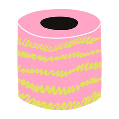 multi-colored vector toilet paper, flatt art, cardboard sleeve, recycling