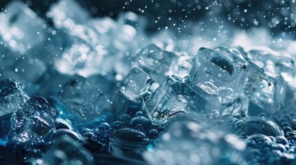 Crystal-clear ice with embedded air bubbles