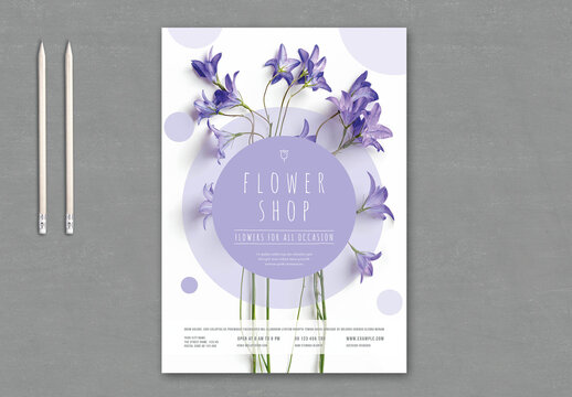 Lavender Floral Style Flyer for Fashion or Flower Shop