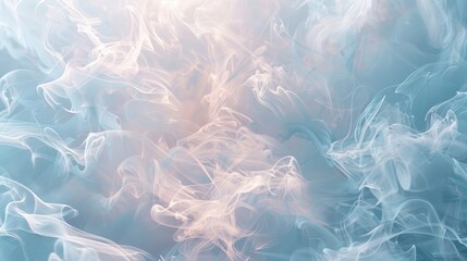 Delicate wisps of smoke intertwining in soft pastels