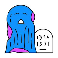 old ghost line icon vector. old ghost sign. isolated symbol illustration