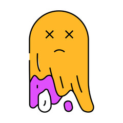 dead ghost line icon vector. dead ghost sign. isolated symbol illustration