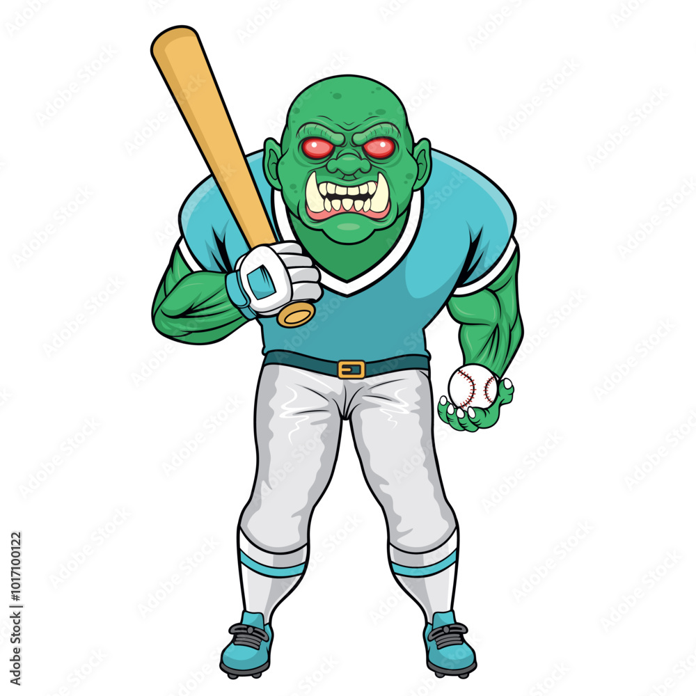 Canvas Prints baseball mascot goblin vector illustration basebal character design