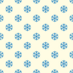 Small blue snowflakes isolated on white background. Cute monochrome seamless pattern. Vector simple flat graphic illustration. Texture.