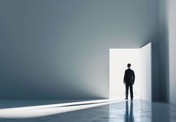 Obraz premium businessman standing in doorway
