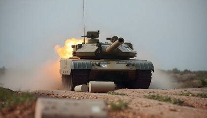 Fototapeta premium Tank Firing at Range.