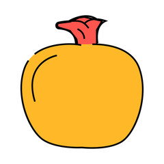 pomegranate red line icon vector. pomegranate red sign. isolated symbol illustration