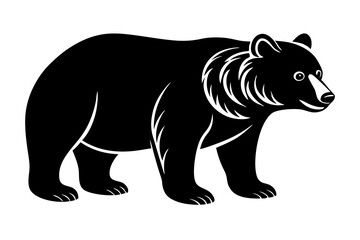 Vector bear silhouette isolated on white background Bear icon modern symbol logo