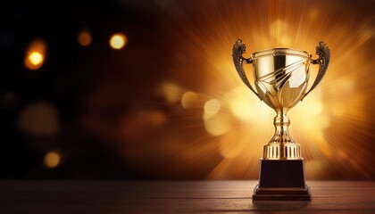 Champion Golden Trophy for Winner &ndash; Success and Achievement Concept with Sport Cup