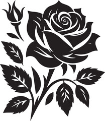 Rose Flower vector silhouette colorful high quality image
