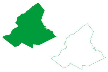 Sao Joao do Jaguaribe municipality (Ceará state, Municipalities of Brazil, Federative Republic of Brazil) map vector illustration, scribble sketch map