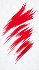 Fototapeta premium Abstract red brushstrokes on a white background.