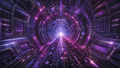 Virtual reality tunnel, abstract background