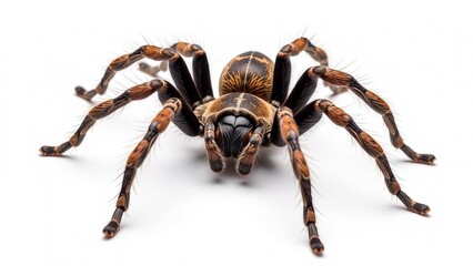 Fototapeta premium Top view of a Peacock tarantula spider, isolated on white. 