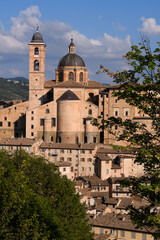 Urbino, particolare della Cattedrale e Palazzo Ducale