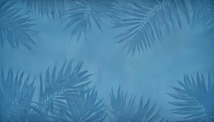 Soft Blue Fronds Background 02