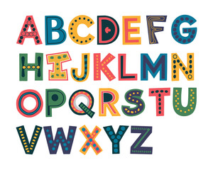 Colorful Hand-Drawn Alphabet with Mexican and Latin American Vibes – Playful Decorative Letters
