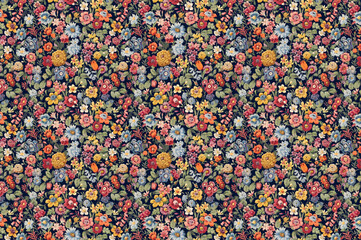 Simple cute pattern in small-scale flowers. Diagonal millefleurs. Floral seamless background for textile or book covers, manufacturing, wallpapers, print, gift wrap and scrapbooking.
