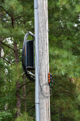 Fiber Splice on Utility Pole