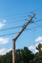 Hurricane Helene Broken Utility Pole