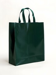 Dark Green Shopping Bag on a white Background