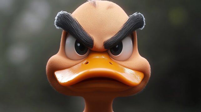 Angry Cartoon Duck Face Meme 3D Art Image Creation picture