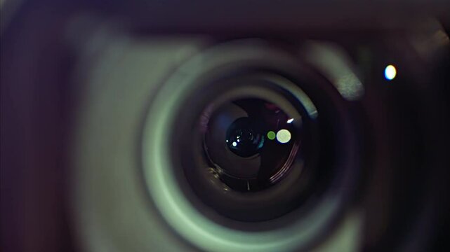 Close up of the lens of a camera