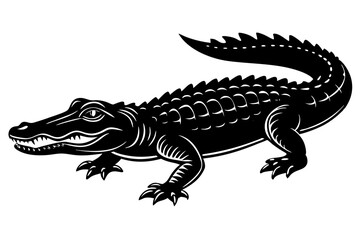 American Alligator silhouette vector illustration