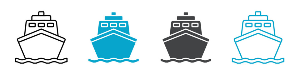 ship icon Line graphics illustration