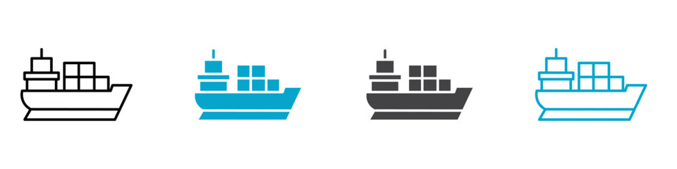 ship icon Line graphics illustration