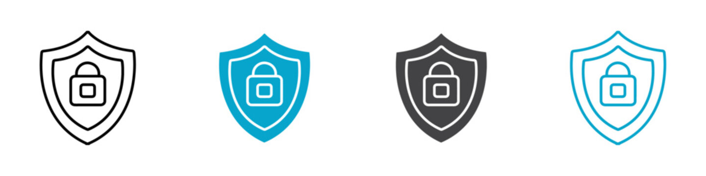 sheild icon Line graphics illustration