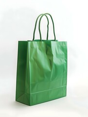 Green Shopping Bag on a white Background