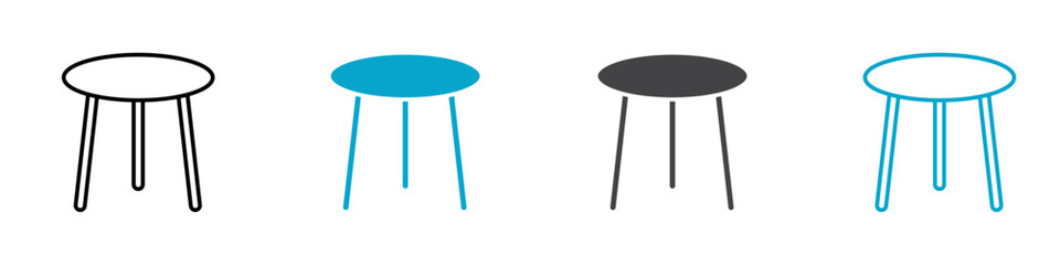 stool icon Line graphics illustration