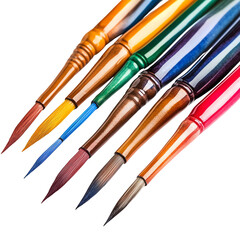 Fototapeta premium A vibrant collection of colorful paintbrushes showcasing different shades, ideal for creative and artistic endeavors.