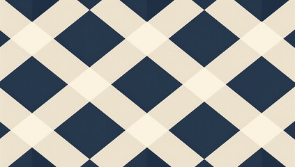 Fototapeta premium Navy and White Checkered Pattern Simple Flat Illustration