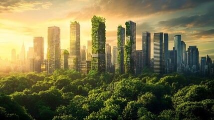 Green Futuristic City Embracing Nature For A Sustainable Urban Future picture