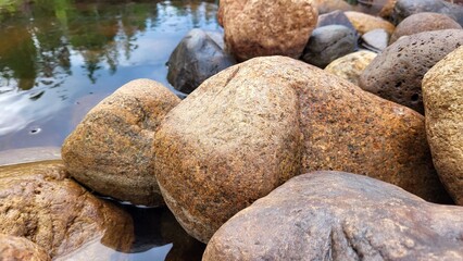 Big stones in water 