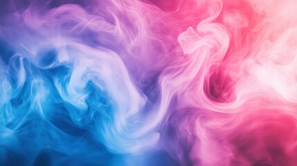 Abstract Swirling Pink and Blue Smoke