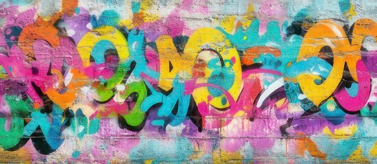 Obraz premium Colorful graffiti art on a brick wall.