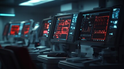 Naklejka premium Medical Monitoring Equipment in a Futuristic Setting