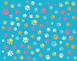 seamless pattern with paws , pattern little paws