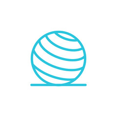 Pilates ball icon. Isolated on white background. From blue icon set.