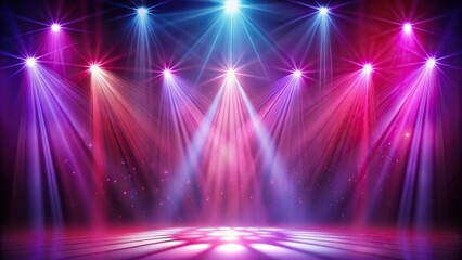 Obraz premium Background of abstract stage with light in violet, red, white, and pink colors