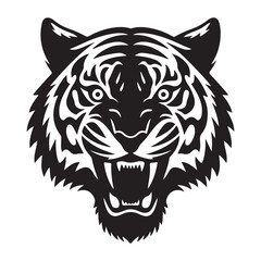 tiger head silhouette vector illustration