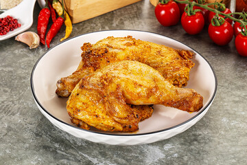 Roasted chicken leg with spices