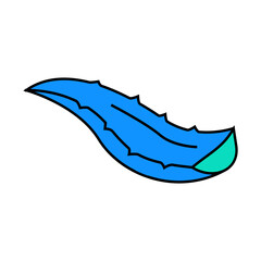 leaf aloe vera line icon vector. leaf aloe vera sign. isolated symbol illustration